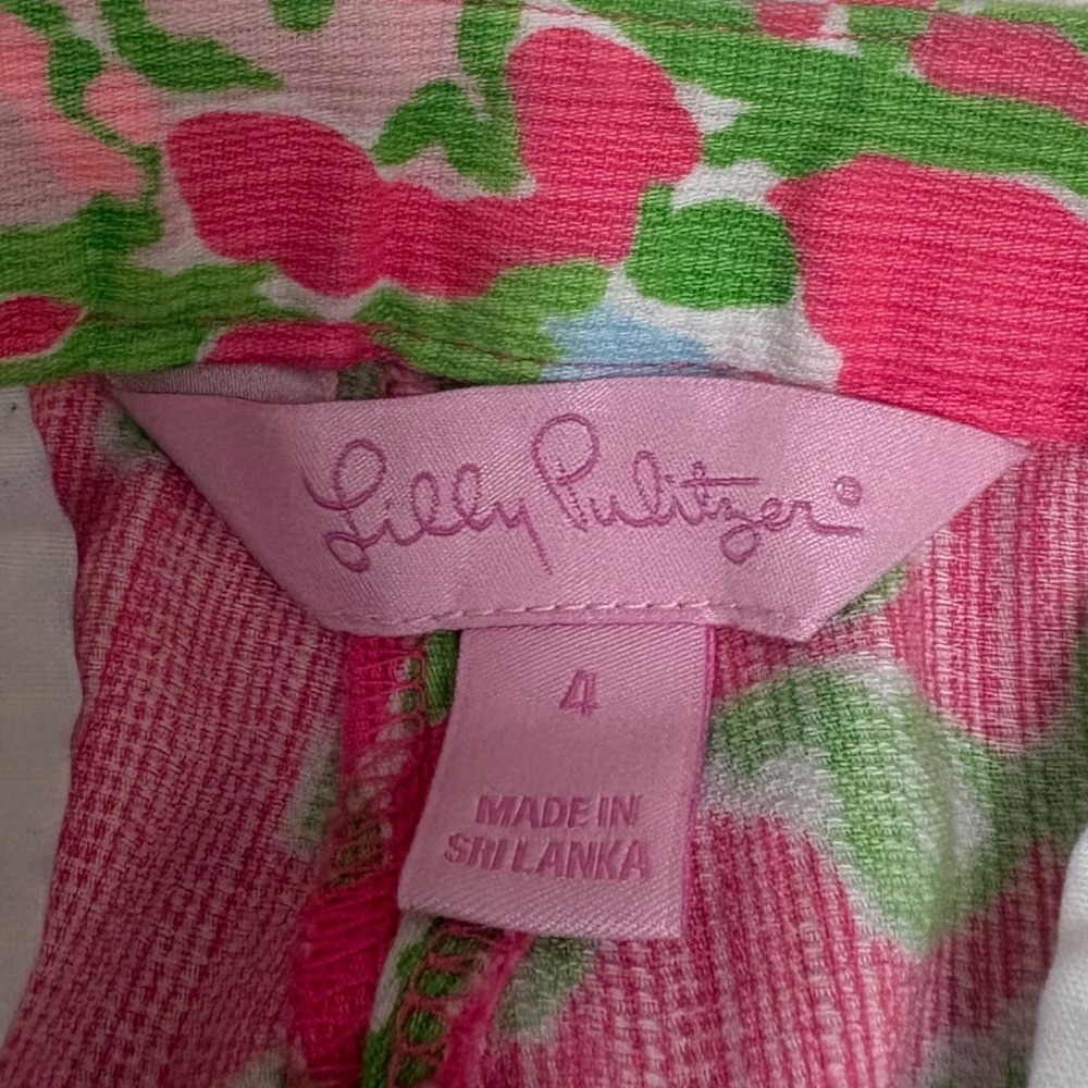 Lilly Pulitzer Adie Shorts 4 Flamingo Pink Southern Charm Resort Beach Preppy - Picture 5 of 6